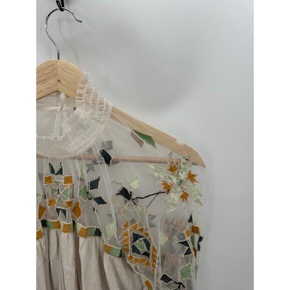 Free People Womens Cream Bone Knit Top Long Sleeve Top Size XS NWT Boho Gypsy - Picture 5 of 9